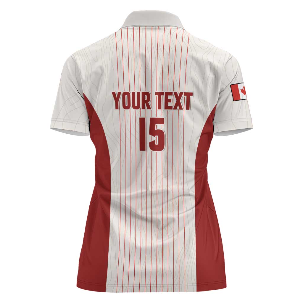 Custom Canada Soccer 2026 Women Polo Shirt True North Takes the Pitch - White