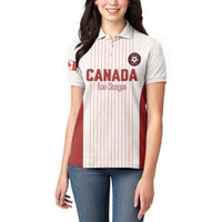 Custom Canada Soccer 2026 Women Polo Shirt True North Takes the Pitch - White
