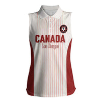 Custom Canada Soccer 2026 Women Sleeveless Polo Shirt True North Takes the Pitch - White