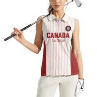 Custom Canada Soccer 2026 Women Sleeveless Polo Shirt True North Takes the Pitch - White