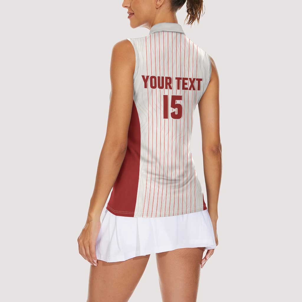 Custom Canada Soccer 2026 Women Sleeveless Polo Shirt True North Takes the Pitch - White