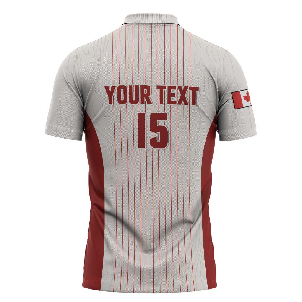 Custom Canada Soccer 2026 Zipper Polo Shirt True North Takes the Pitch - White