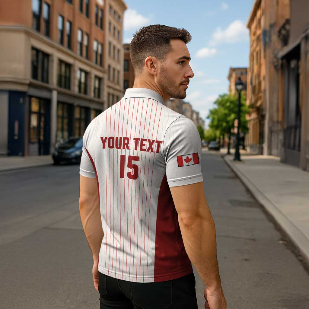 Custom Canada Soccer 2026 Zipper Polo Shirt True North Takes the Pitch - White