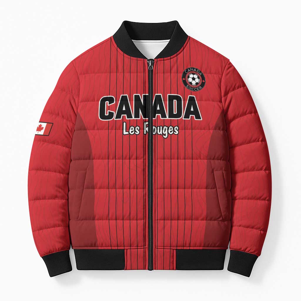 Custom Canada Soccer 2026 Bomber Puffer Jacket True North Takes the Pitch - Red