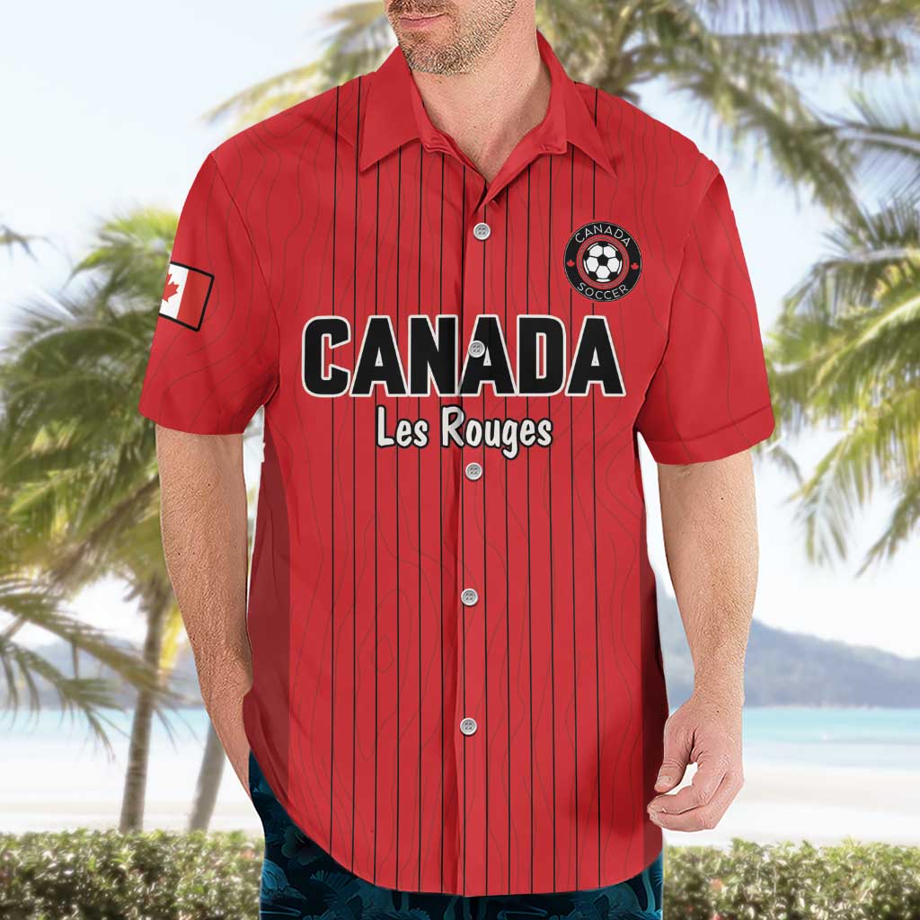 Custom Canada Soccer 2026 Hawaiian Shirt True North Takes the Pitch - Red