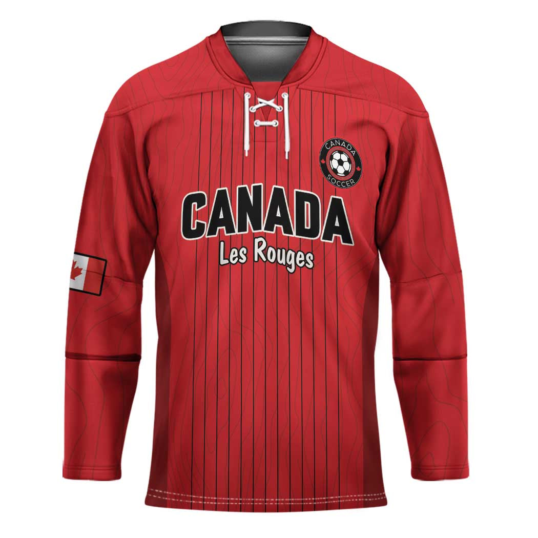 Custom Canada Soccer 2026 Hockey Jersey True North Takes the Pitch - Red