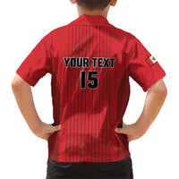 Custom Canada Soccer 2026 Kid Hawaiian Shirt True North Takes the Pitch - Red