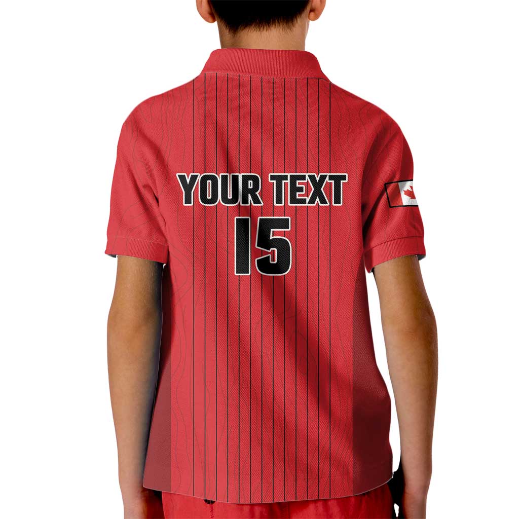 Custom Canada Soccer 2026 Kid Polo Shirt True North Takes the Pitch - Red