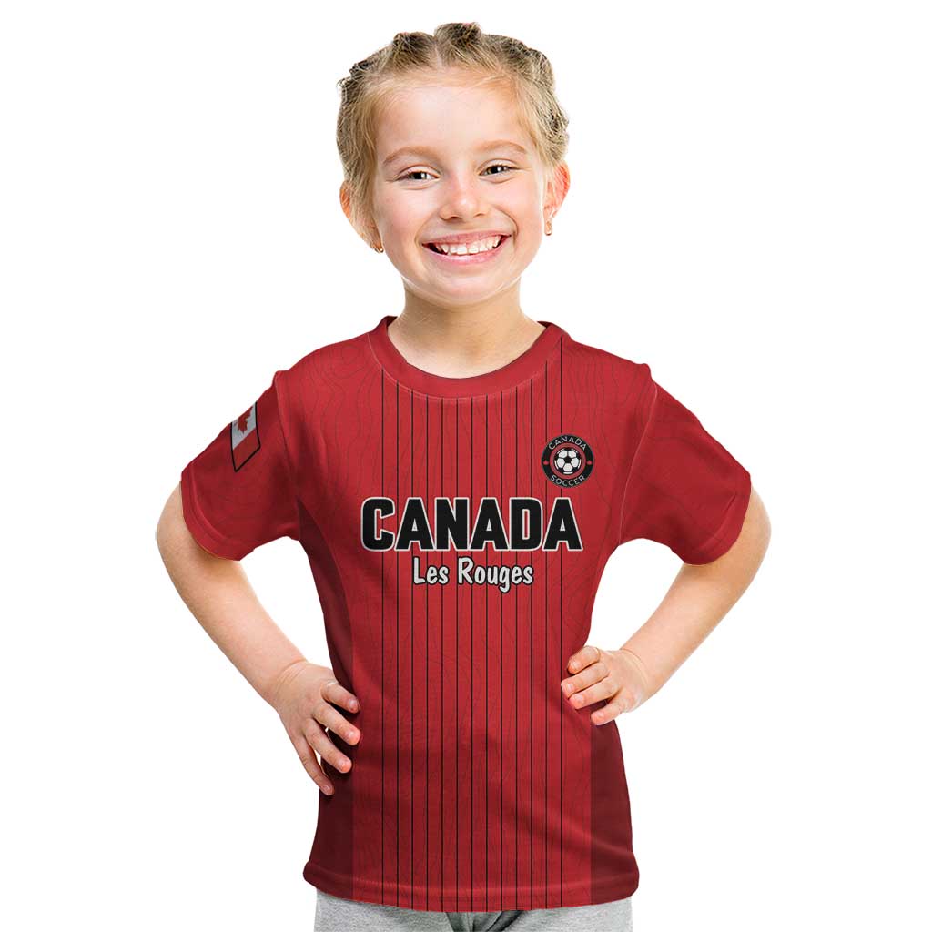 Custom Canada Soccer 2026 Kid T Shirt True North Takes the Pitch - Red