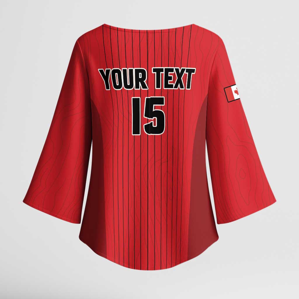 Custom Canada Soccer 2026 Kimono Sleeve Blouse True North Takes the Pitch - Red