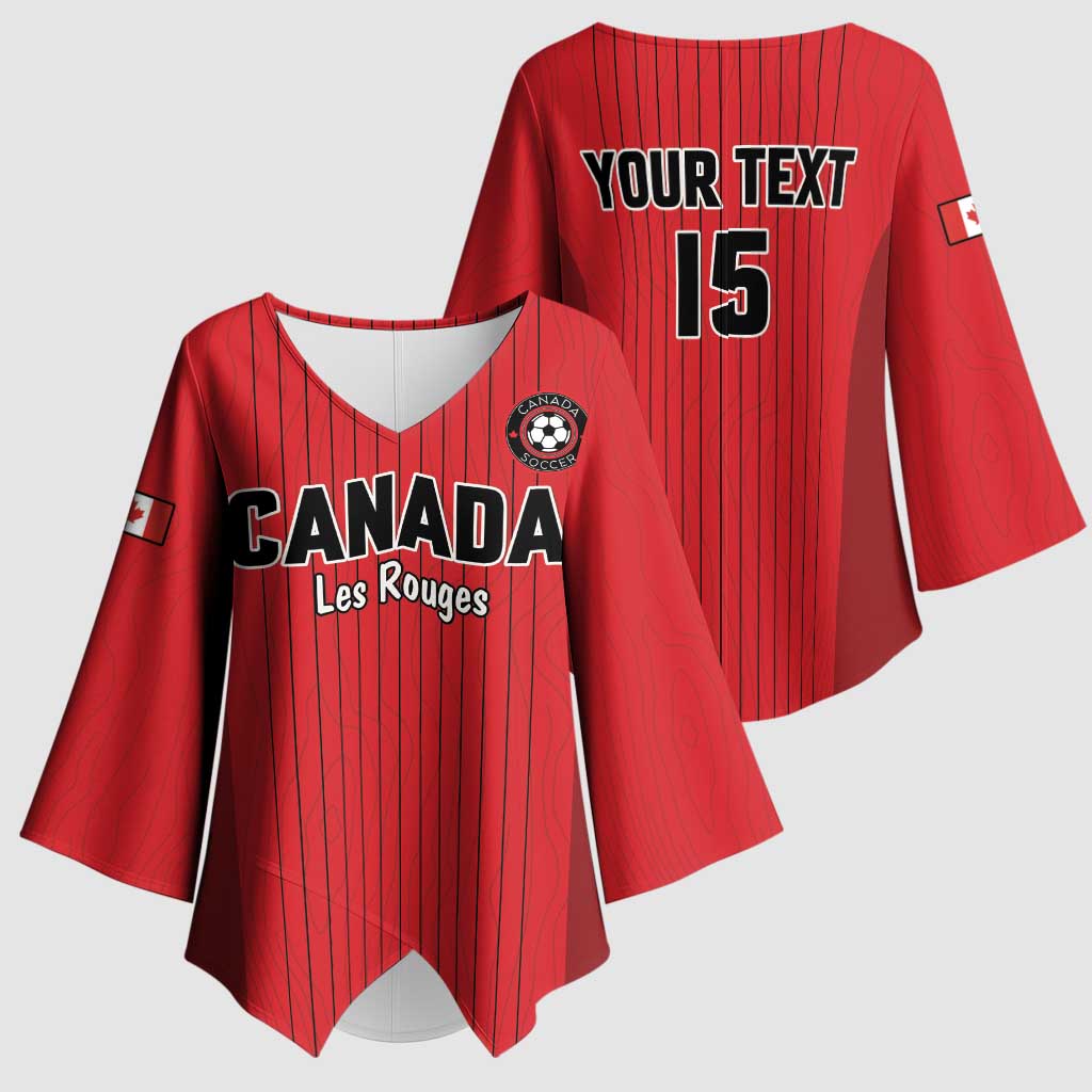 Custom Canada Soccer 2026 Kimono Sleeve Blouse True North Takes the Pitch - Red
