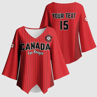 Custom Canada Soccer 2026 Kimono Sleeve Blouse True North Takes the Pitch - Red
