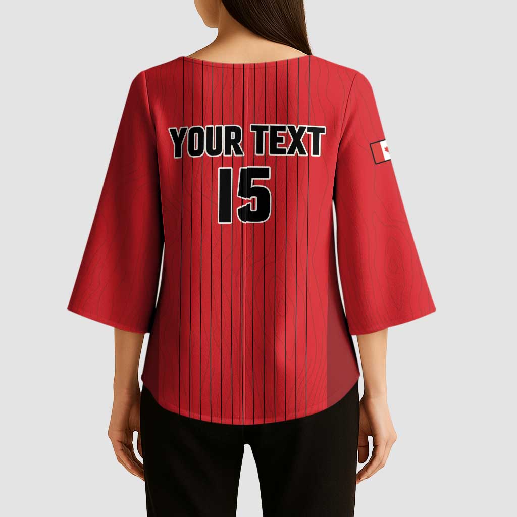 Custom Canada Soccer 2026 Kimono Sleeve Blouse True North Takes the Pitch - Red