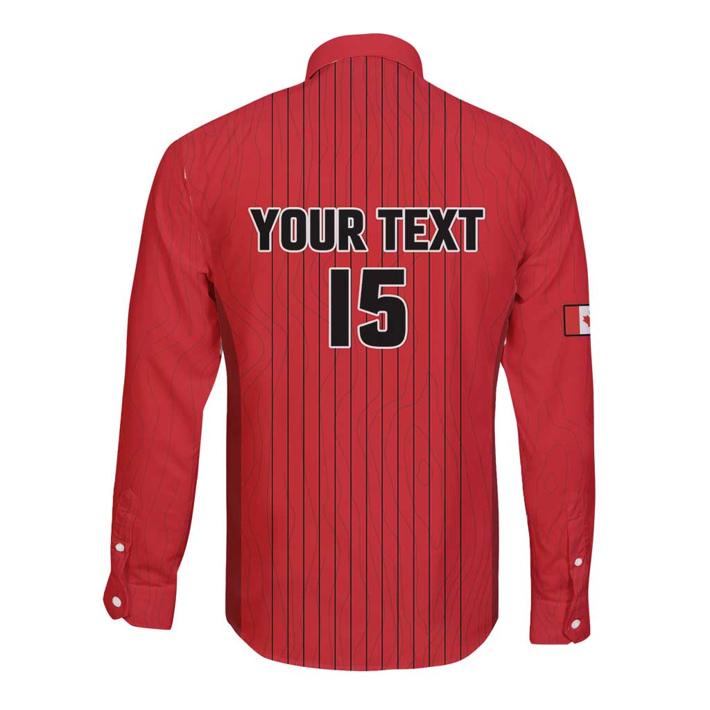 Custom Canada Soccer 2026 Long Sleeve Button Shirt True North Takes the Pitch - Red