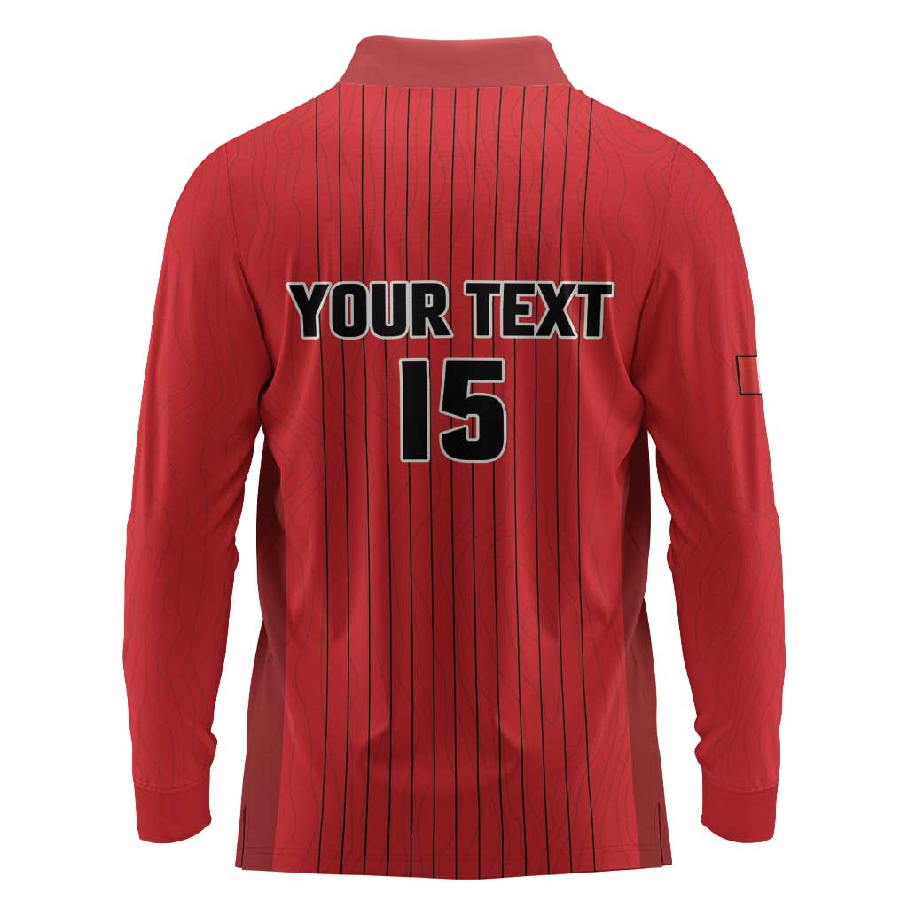 Custom Canada Soccer 2026 Long Sleeve Polo Shirt True North Takes the Pitch - Red