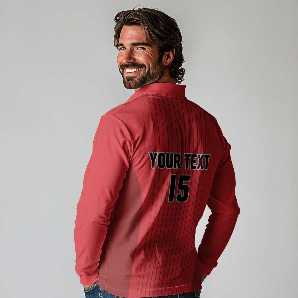 Custom Canada Soccer 2026 Long Sleeve Polo Shirt True North Takes the Pitch - Red