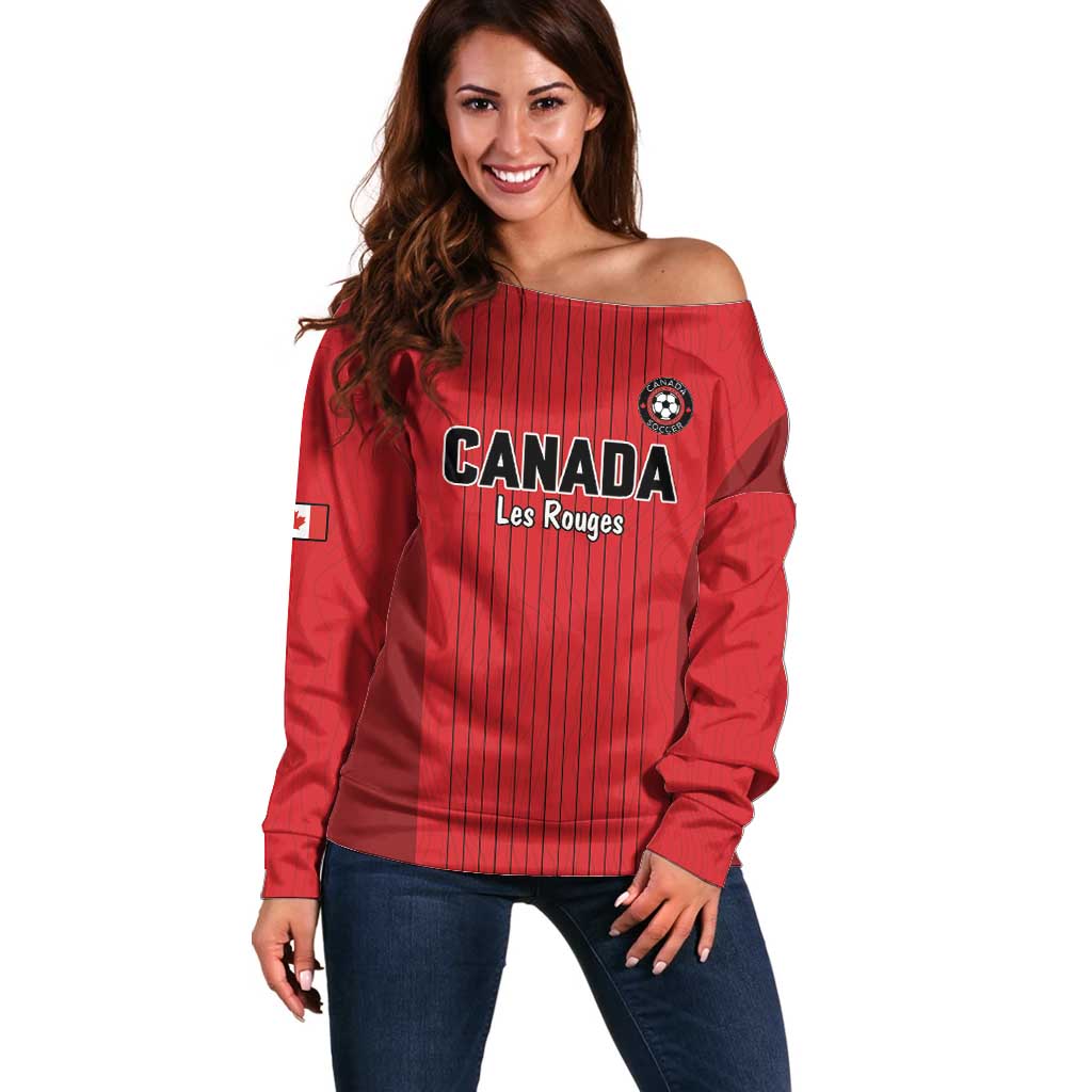 Custom Canada Soccer 2026 Off Shoulder Sweater True North Takes the Pitch - Red