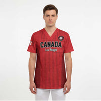 Custom Canada Soccer 2026 Scrub Top True North Takes the Pitch - Red