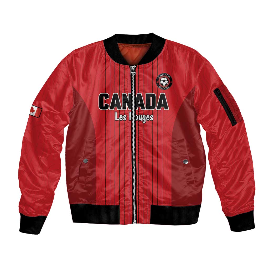Custom Canada Soccer 2026 Sleeve Zip Bomber Jacket True North Takes the Pitch - Red