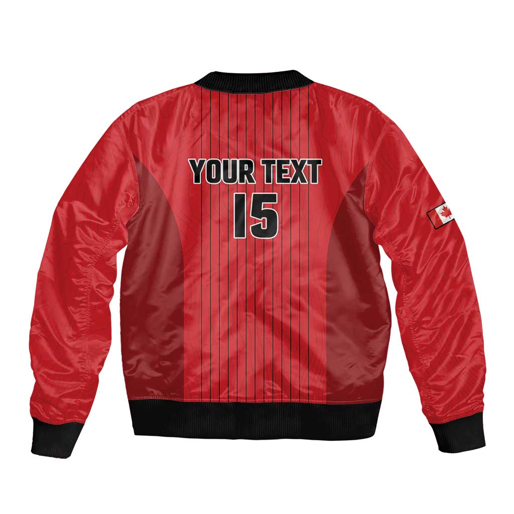 Custom Canada Soccer 2026 Sleeve Zip Bomber Jacket True North Takes the Pitch - Red