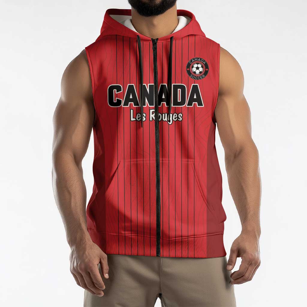 Custom Canada Soccer 2026 Sleeveless Zip Hoodie True North Takes the Pitch - Red