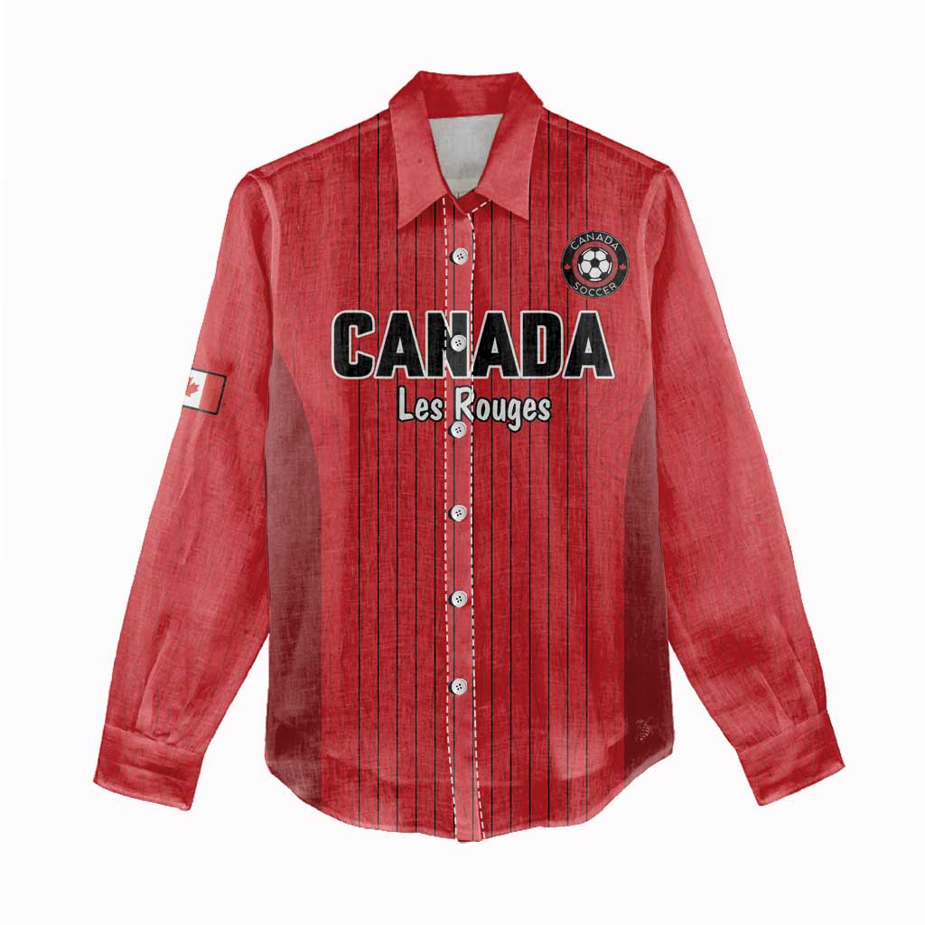 Custom Canada Soccer 2026 Women Casual Shirt True North Takes the Pitch - Red