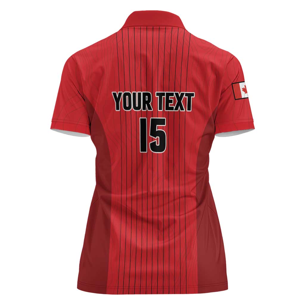 Custom Canada Soccer 2026 Women Polo Shirt True North Takes the Pitch - Red