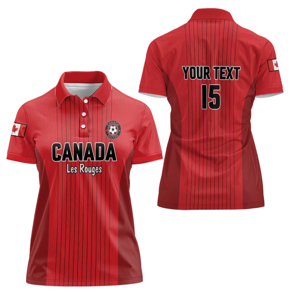 Custom Canada Soccer 2026 Women Polo Shirt True North Takes the Pitch - Red