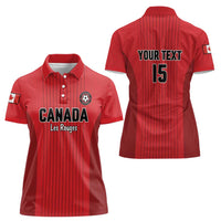 Custom Canada Soccer 2026 Women Polo Shirt True North Takes the Pitch - Red
