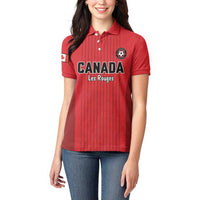 Custom Canada Soccer 2026 Women Polo Shirt True North Takes the Pitch - Red