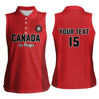 Custom Canada Soccer 2026 Women Sleeveless Polo Shirt True North Takes the Pitch - Red