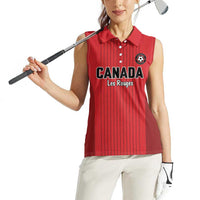 Custom Canada Soccer 2026 Women Sleeveless Polo Shirt True North Takes the Pitch - Red
