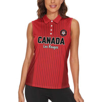 Custom Canada Soccer 2026 Women Sleeveless Polo Shirt True North Takes the Pitch - Red