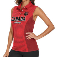 Custom Canada Soccer 2026 Women Sleeveless Polo Shirt True North Takes the Pitch - Red