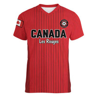 Custom Canada Soccer 2026 Women V-Neck T-Shirt True North Takes the Pitch - Red