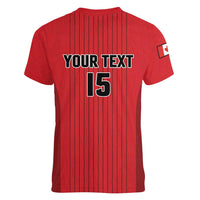 Custom Canada Soccer 2026 Women V-Neck T-Shirt True North Takes the Pitch - Red
