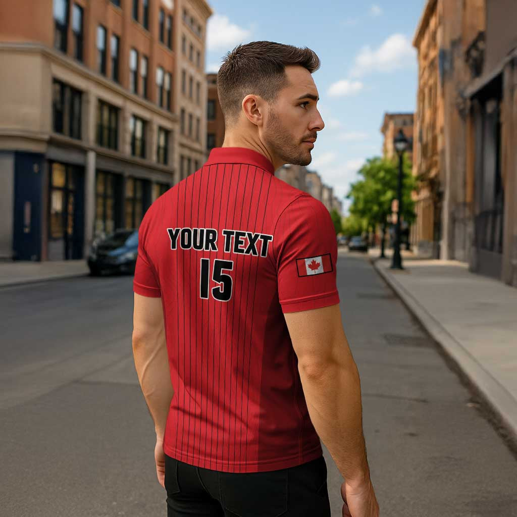 Custom Canada Soccer 2026 Zipper Polo Shirt True North Takes the Pitch - Red