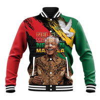 Nelson Mandela International Day Baseball Jacket African Pattern Grunge Style - Wonder Print Shop