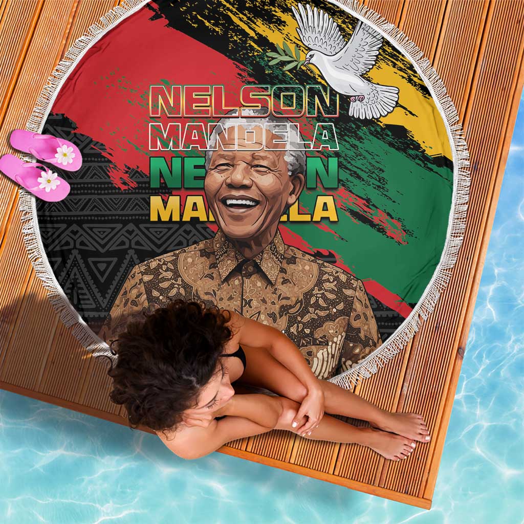 Nelson Mandela International Day Beach Blanket African Pattern Grunge Style - Wonder Print Shop