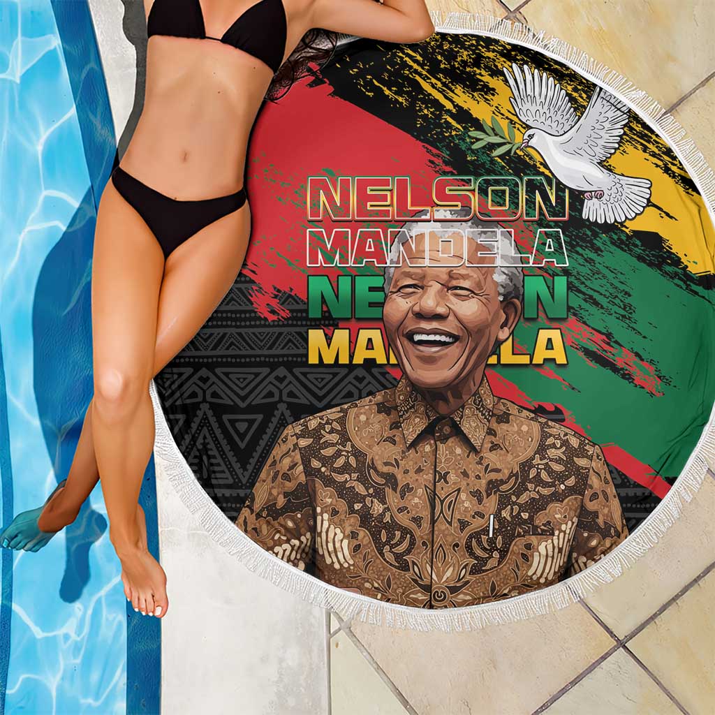 Nelson Mandela International Day Beach Blanket African Pattern Grunge Style - Wonder Print Shop