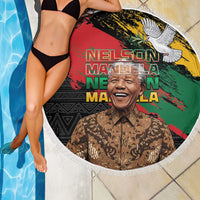 Nelson Mandela International Day Beach Blanket African Pattern Grunge Style - Wonder Print Shop