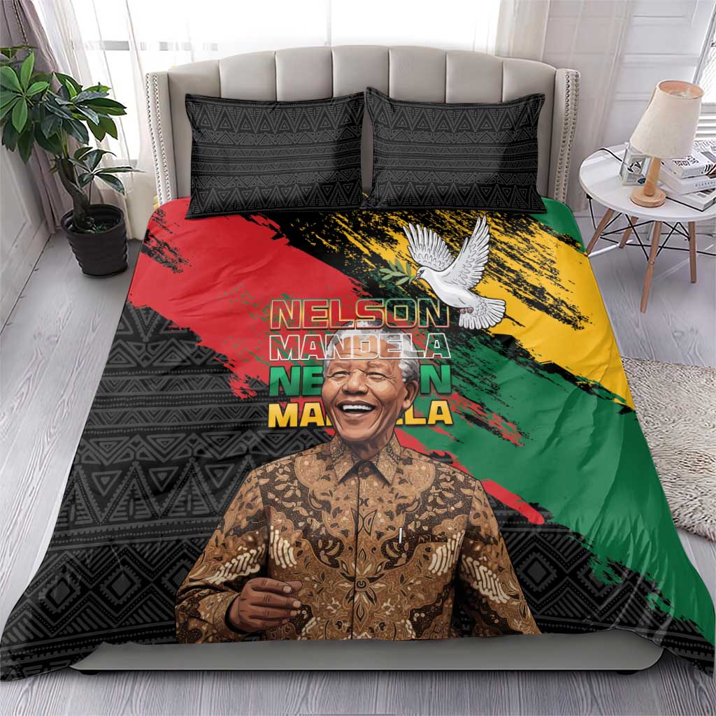 Nelson Mandela International Day Bedding Set African Pattern Grunge Style - Wonder Print Shop