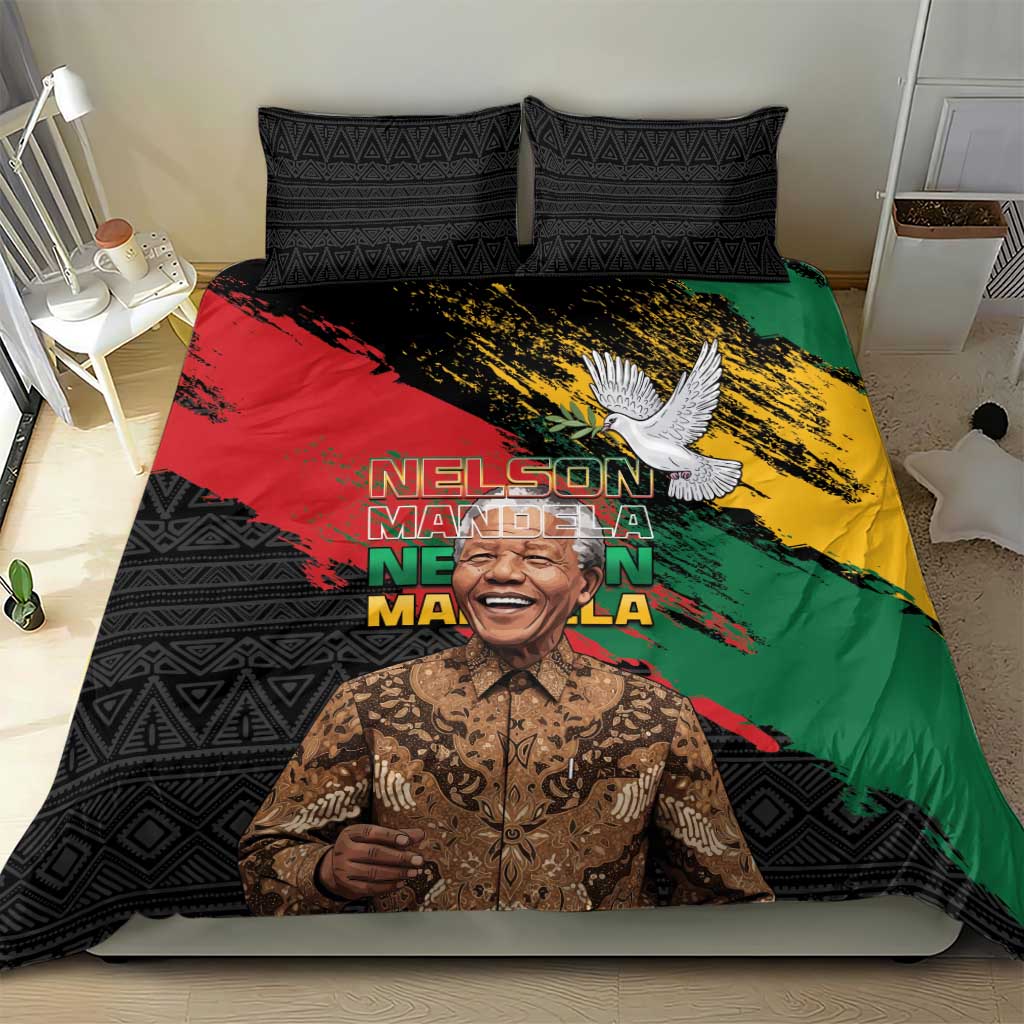 Nelson Mandela International Day Bedding Set African Pattern Grunge Style - Wonder Print Shop