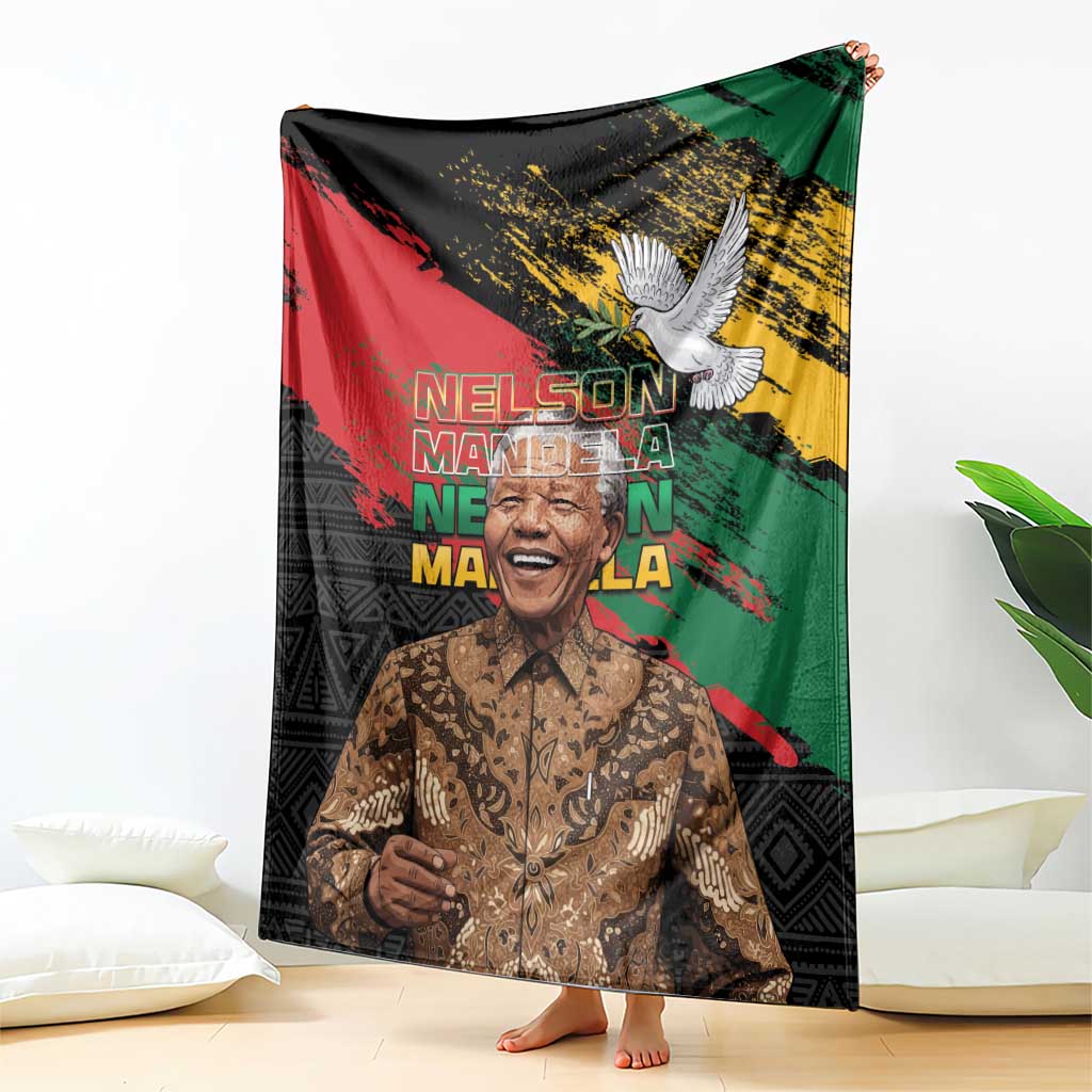 Nelson Mandela International Day Blanket African Pattern Grunge Style - Wonder Print Shop