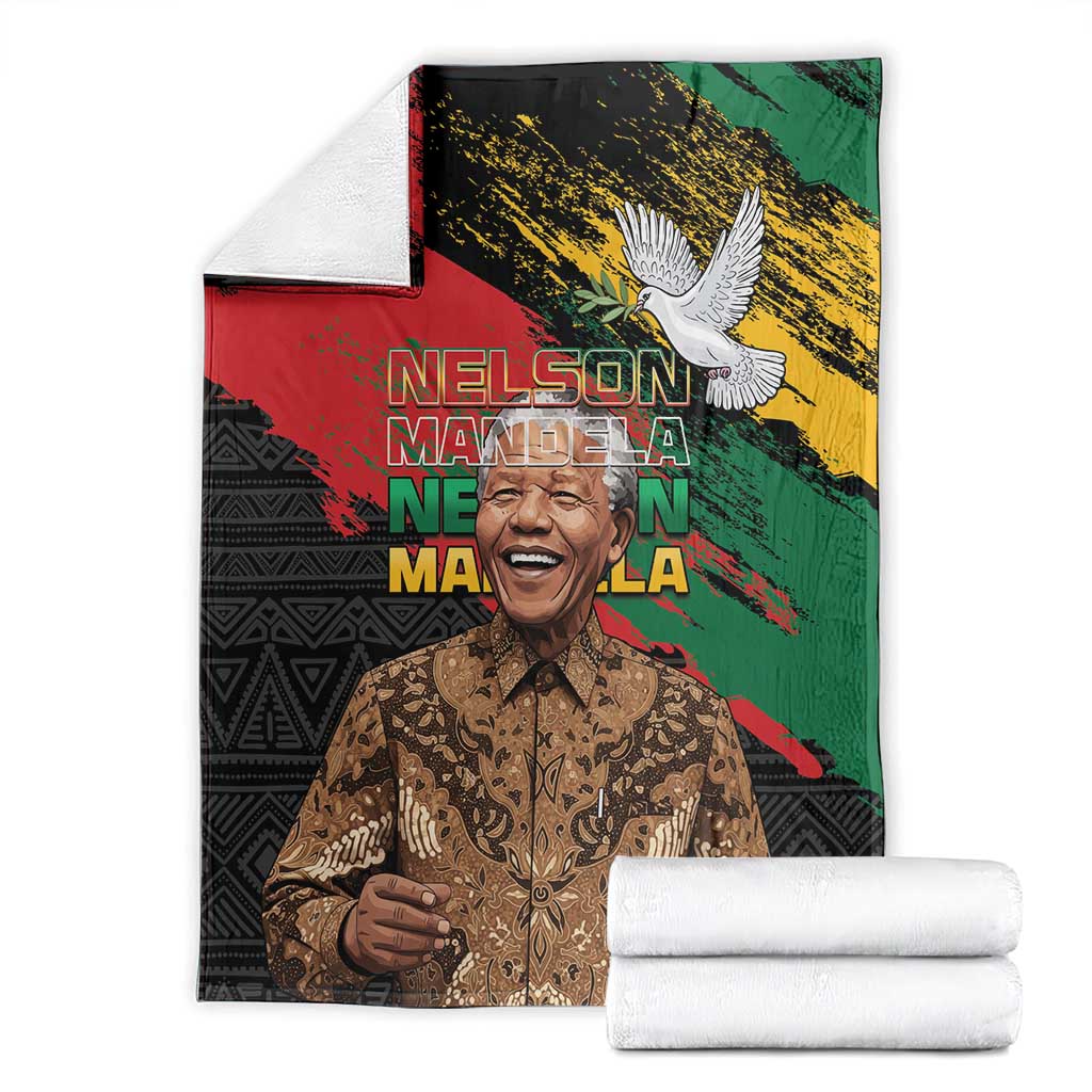 Nelson Mandela International Day Blanket African Pattern Grunge Style - Wonder Print Shop