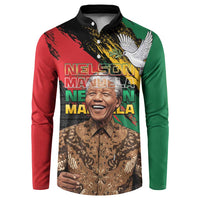 Nelson Mandela International Day Button Sweatshirt African Pattern Grunge Style - Wonder Print Shop