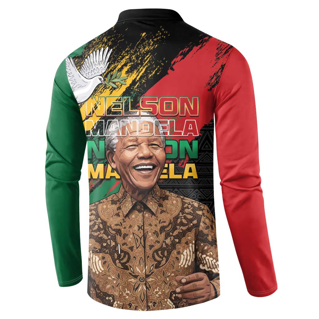 Nelson Mandela International Day Button Sweatshirt African Pattern Grunge Style - Wonder Print Shop