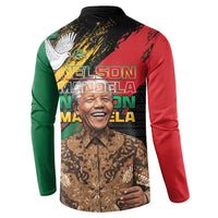 Nelson Mandela International Day Button Sweatshirt African Pattern Grunge Style - Wonder Print Shop