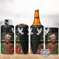 Nelson Mandela International Day 4 in 1 Can Cooler Tumbler African Pattern Grunge Style - Wonder Print Shop