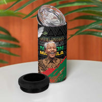 Nelson Mandela International Day 4 in 1 Can Cooler Tumbler African Pattern Grunge Style - Wonder Print Shop